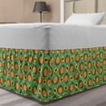 thumbnail image 1 of Peach Bed Skirt, Hand-Drawn Peach Fruits Pattern as Repeating Half Slice with Seeds Illustration Print, Elastic Bedskirt Dust Ruffle Wrap Around for Bedding Decor, 4 Sizes, Multicolor, by Ambesonne, 1 of 2