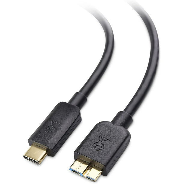 assistent suspendere komponent Cable Matters USB C to Micro USB 3.0 Cable (USB C to Micro B 3.0, USB C  Hard Drive Cable) in Black 3.3 Feet - Walmart.com