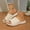 #0196-Beige, variant on Xucatan Women's Knit Slide Sandals, Fish Mouth Open Toe Slippers with Thick EVA Sole, Stretchy Elastic Strap Casual Summer Shoes, Versatile Solid Color Design for Beach Outdoor Gift
