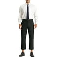 thumbnail image 2 of INSPIRE CHIC Men's Formal Cropped Pants Solid Color Flat Front Dress Trousers Black 30, 2 of 6