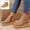 Khaki, variant on Willtoo Boots for Women Side‑Zipper Wedge Ankle Boots Thick Platform Elevated Booties Warm Winter Casual Outdoor Daily Shoes