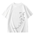 thumbnail image 5 of Coerni Girls Butterfly Graphic Tee Short Sleeve Summer T Shirts Kids Cotton Basic Tops Athletic Aesthetic Crerwneck Loose, 5 of 6