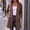 Coffee, variant on Women's Solid Color Hooded Full Zip Mid-Length Jacket Long Sleeve Outerwear Dual Side Pockets Soft Lining Multi Neutral Hues for Weekend Strolls City Errands White XXL