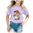 thumbnail image 3 of Baby Easter Shirts Bunny Cute Short Sleeve Printed T Shirt Easter Shirts for Girls Kids Cute Shirt 3T, 3 of 4