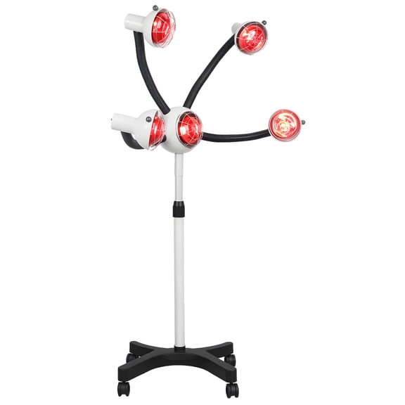 Thehsnt 750W 5 Head Infrared Standing Salon Hair Dryer, Portable Floor Hair Dryer with Adjustable Temperature, Stand-Up Color Processor Styling Perming Dryer Accelerator