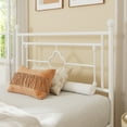 thumbnail image 4 of Allewie Twin Size Metal Platform Bed Frame with Victorian Vintage Headboard and Footboard, White, 4 of 10
