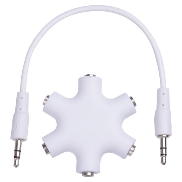 axGear 3.5mm 6 Ports Multi Headset Splitter Adapter 1 to 5 Way Stereo ...