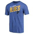 thumbnail image 2 of Men's Blue St. Louis Blues Slant Strike Tri-Blend T-Shirt, 2 of 3