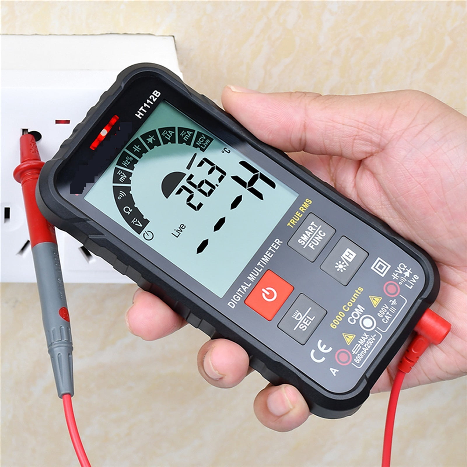 Smart Portable Digital Multimeters Amp Ohm Hz Capacitance Battery Tester Voltmeter Auto Range Voltage Current Tester ,Fast and Accurate Precise