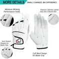 thumbnail image 2 of FINGER TEN Golf Gloves Men Left Hand Handed Golfer Cabretta Leather Value 2 Pack, Mens Non Slip Natural Fit All Weather, 2 of 7