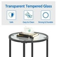 thumbnail image 5 of Alden Design Round Metal End Table with Glass Top for Livingroom, Black, 5 of 7