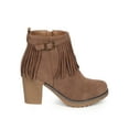thumbnail image 2 of Nature Breeze CI43 Women Suede Round Toe Fringe Chunky Heel Ankle Boot, 2 of 5