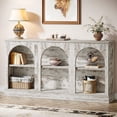 thumbnail image 5 of Tribesigns Farmhouse Console Table, 63-inch 3 Tier Entryway Table with Storage, Wooden Sofa Console Behind the Couch for Hallway, Distressed White, 5 of 12