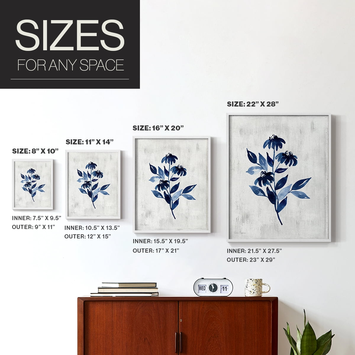 Wild Indigo I Framed Print in White Solid Wood 11 x 14 Framed Print