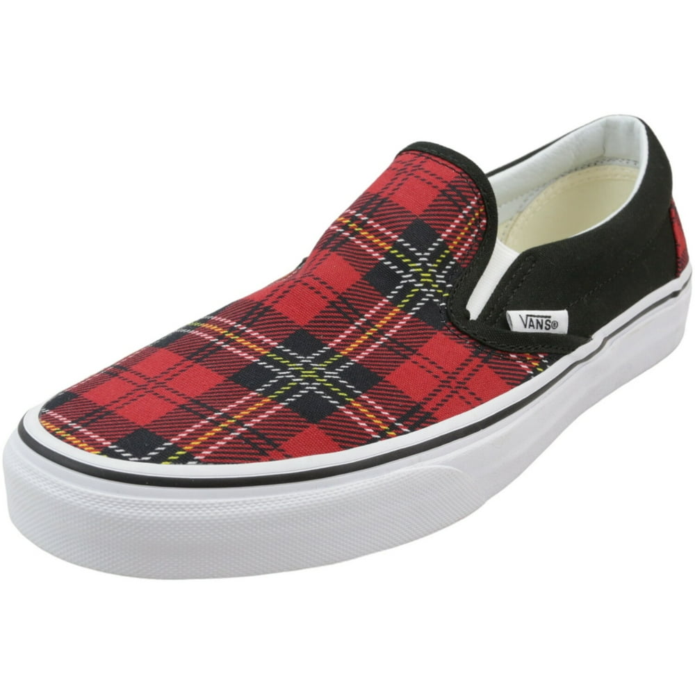 vans slip ons red checkerboard