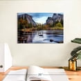 thumbnail image 3 of Elephant Stock Yosemite Autumn River Wall Art - Horizontal Canvas Wall Art - Living Room Wall Decor - Nature Canvas - Brown And Blue Decor - 12" x 8", 3 of 8