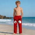 thumbnail image 6 of Qunyiney Graphic Pants for Boys with Pockets Funny Pants Beach Elastic Waist Wide Leg Relaxed Fit Pants Size 6, 6 of 9