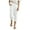 White, variant on Odeerbi Capris for Women 2025 Casual Pocket Cotton And Linen Capris Fashion Solid Color Comfortable White