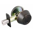 thumbnail image 1 of Single Cylinder 2-Way Latch Deadbolt, Adjustable Backset, Brushed Bronze Finish, 1 of 1