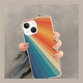 thumbnail image 3 of Retro 70s Stripes Case Compatible with iPhone 14,Aesthetic Art Design TPU Bumper Cover Case, 3 of 6