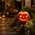 thumbnail image 4 of 1Pack Solar Jack O Lantern Stake String Lights - Orange Halloween Pathway Decor for Outdoor Halloween Yard Display, 4 of 7