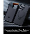 thumbnail image 4 of Funda FlyReal para iPhone 15 Pro Max de fibra de carbono con soporte 360° de 6,7", 4 of 9