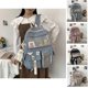 thumbnail image 3 of Mochila Kawaii UBIUO con lindos accesorios de alfiler, colgante de peluche, mochila escolar kawaii, linda mochila estética, 3 of 5