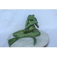 thumbnail image 2 of Nifao Musical Frog Playing Flute Bronze Statue with Green Patina – Home Decor Sculpture, 20"L x 18"W x 12"H, 2 of 9