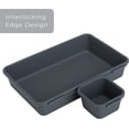 thumbnail image 5 of Interlocking Drawer Organizer - 8 Piece Set - BPA Free - Utensils, Flatware, Office, Personal Care, or Makeup Storage - Kitchen - Graphite Gray, 5 of 7