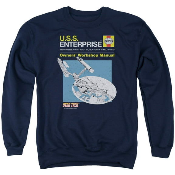 Star Trek Enterprise Manual Adult Crewneck Sweatshirt Navy