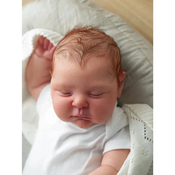 Realistic Reborn Baby Doll-19 Inch Rooted Hair Reborn Doll Soft Touch Feeling Lifelike Newborn Baby Doll Already Finished Painted Doll Kid Toy 3D Painting