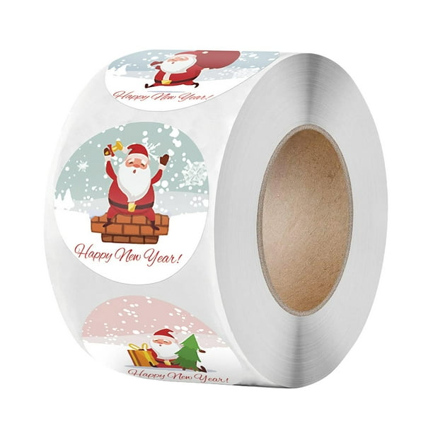 500 etiquetas navideñas, 1 rollo, pegatinas para tarjetas de regalo de Navidad. 25 cm