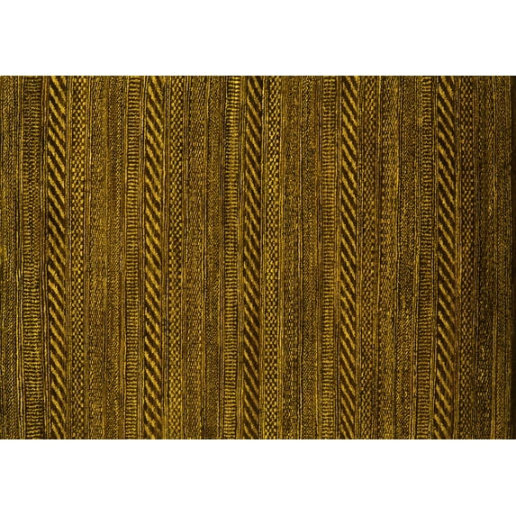 Ahgly Company Indoor Rectangle Oriental Yellow Modern Area Rugs, 5' x 7'