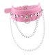thumbnail image 5 of Gargantilla gótica punk con remaches de PU y tachuelas de metal ajustable Rosado, 5 of 6