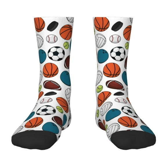 Honeii Color Balls Print Children's Colorful Socks,Unisex Kids and Toddlers' Cushioned Sock,Kids Athletic Crew Socks,for Everyday Wear and Sports