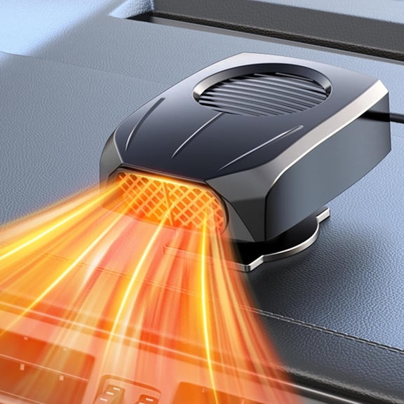 Samovi Portable Heater for Car, 120W 12V Car Heater That Plugs Into Cigarette Lighter, Windshield Defroster Car Warmer, 2-in-1 Fast Heating & Cooling Modes Rotatable for Cars, SUVs, etc (Black)