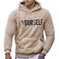 thumbnail image 1 of TheFound Mens Fuzzy Fleece Hoodie Winter Hooded Pullover with Kangaroo Pocket, 1 of 5