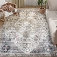 thumbnail image 2 of HOMCOM 5x7 Area Rug, Vintage Machine Washable Rug, Non-Slip Floor Carpet for Living Room, Bedroom, Dining Room, Home Office, Brown and Green, 2 of 9
