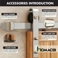 thumbnail image 6 of Homacer Brushed Nickel Sliding Barn Door Hardware Kit, for Two/Double Doors, 9ft Long Flat Track, Classic Design Roller, Heavy Duty, for Interior & Exterior Use, 6 of 7