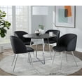 thumbnail image 2 of LumiSource Chrome Metal, Black MDF Canary Cosmo Dining Table, 2 of 6