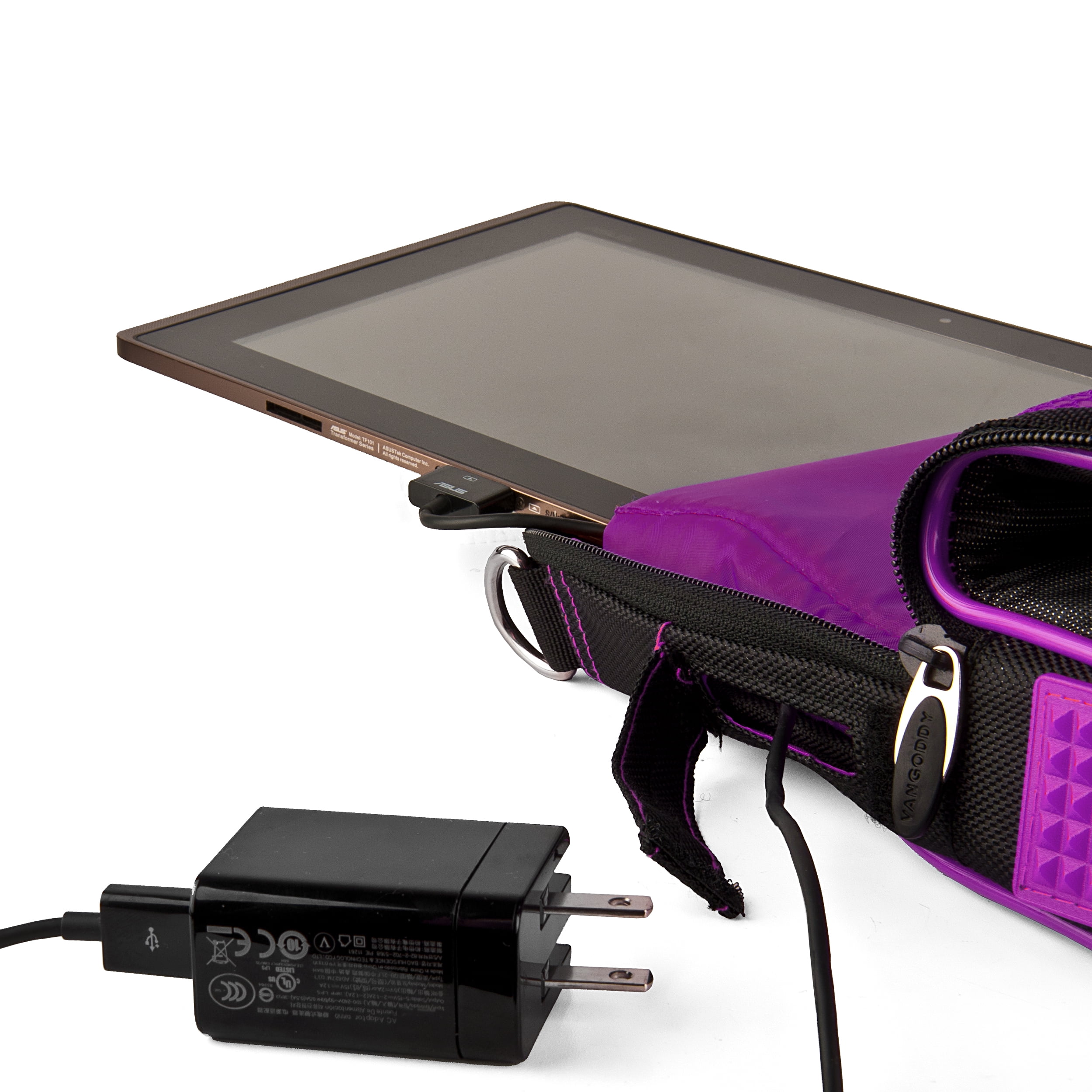 VANGODDY Pindar Universal Laptop / Tablet Messenger Bag for 10, 11 inch Laptops or Tablets with Neoprene sleeve and Headphone Splitter Bundle Package