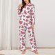 thumbnail image 2 of Balery Watermelon Conjunto de Pijama con Estampado para Mujer, Conjunto de Dos Piezas con Manga Larga, Ropa de Dormir Suave con Bolsillos, Pijamas Cómodos-Medium, 2 of 7