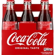 1 Pack | Coca-Cola Glass Bottles, 8 Fl Oz, 6 Pack & 3x 9oz Disposable Plastic Cups