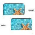 thumbnail image 3 of Leather Thin Slim Wallets for Women Men - Starfish And Seashell On The Beach 1 Clutch Card Wallet for Women Men with Zipper, 3 of 7