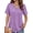 Purple, variant on Deep V Neck Womens Tops Curved Hem Shirts for Women Fashion Trendy Blouses Casual Loose Fit Tees Tops