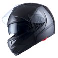 thumbnail image 1 of 1Storm Motorcycle Street Bike Modular/Flip up Dual Visor/Sun Shield Full Face Helmet HG339 Carbon Fiber Black, 1 of 6