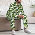 thumbnail image 7 of Honeii Cute Broccoli Pattern Mens Pajamas Set,2pcs Men's Lounge Long Sleeve Sleep Shirt and Pajama Bottoms Sleepwear Set,Mens Pjs Sets-Small, 7 of 7