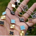 thumbnail image 2 of Pulseras de Trebol de Plata 925 Autentica Ajustables Disponibles en Negro, Dorado, Rosa, Verde y Mas, 2 of 7