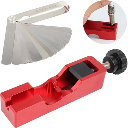 Spark Plug Gap Adjustment Kit with Feeler Gauge High Precision Stainless Steel Modified Tool Dual-End Gauge for Automobile Motorcycle Repair & Spark Plug Calibration Tuning A