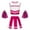 Hot Pink, variant on Outfit Girls' Clothing Set Cheerleading Sequins V Neck Letter Printed Sleeveless Crop Tank Top Elastic Waist Splicing Color Skirts Children Tee and Pants Set 7-8 T